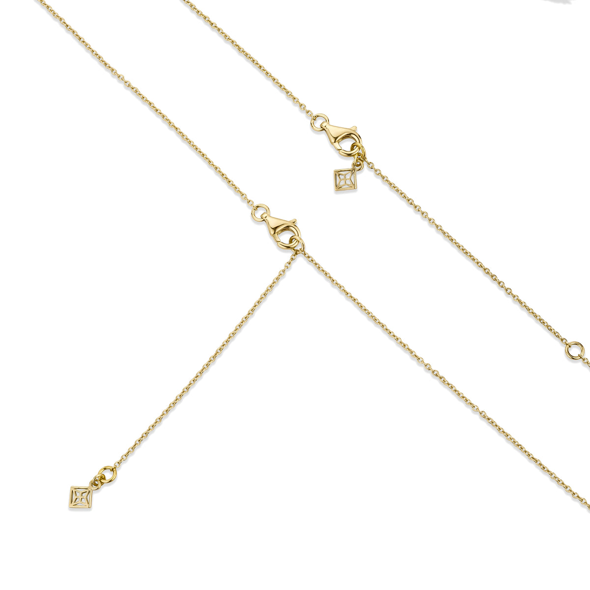 Wanderlust Floating Princess Cut Lab Diamond Solitaire Necklace 1.50ct H/SI in 9K Gold