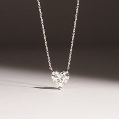 Wanderlust Floating Heart Cut Lab Diamond Solitaire Necklace 1.50ct H/SI in 9K White Gold