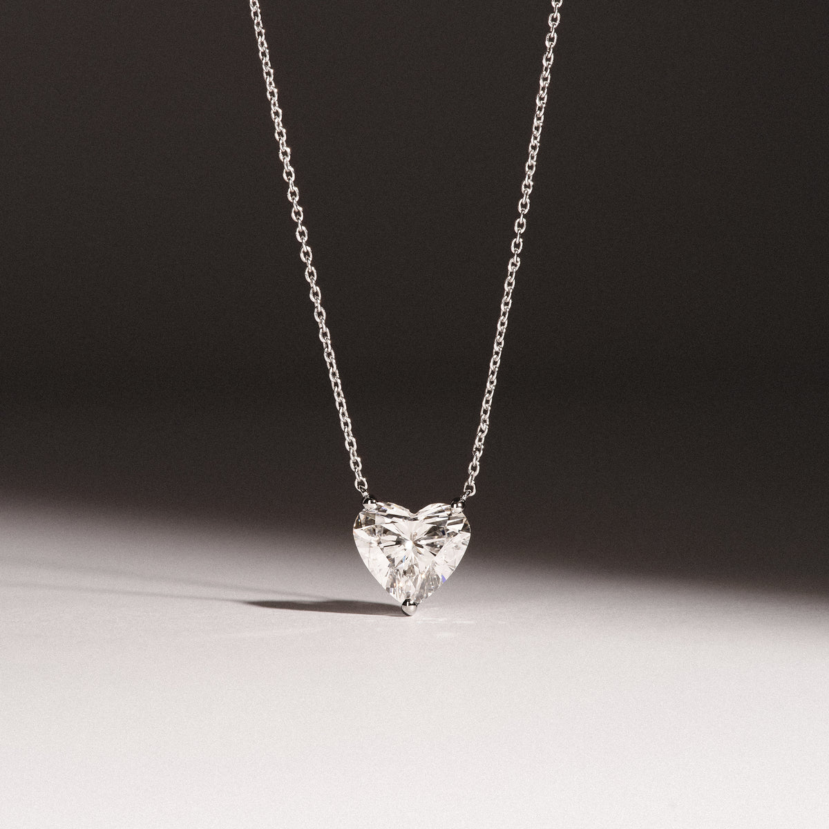 Wanderlust Floating Heart Cut Lab Diamond Solitaire Necklace 2.00ct H/SI in 9K White Gold