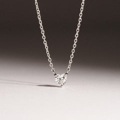 Wanderlust Floating Heart Cut Lab Diamond Solitaire Necklace 0.25ct H/SI in 925 Silver