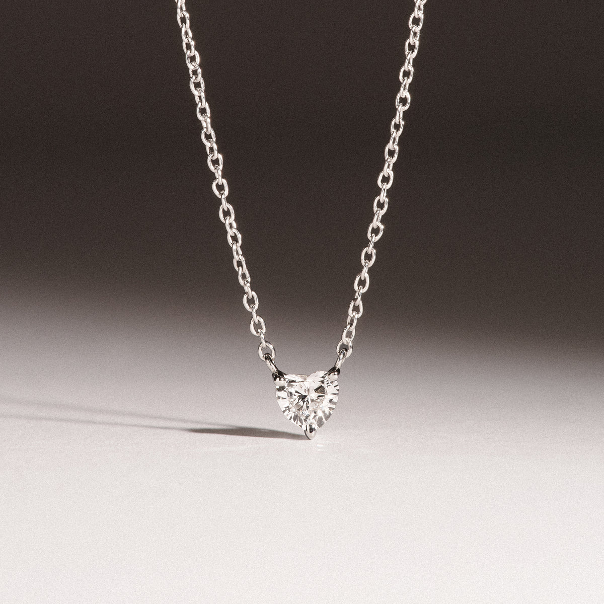 Wanderlust Floating Heart Cut Lab Diamond Solitaire Necklace 0.25ct H/SI in 925 Silver