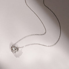 Wanderlust 3.00ct Floating Heart Cut Lab Diamond Necklaces in 9K White Gold
