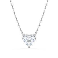 Wanderlust 3.00ct Floating Heart Cut Lab Diamond Necklaces in 9K White Gold