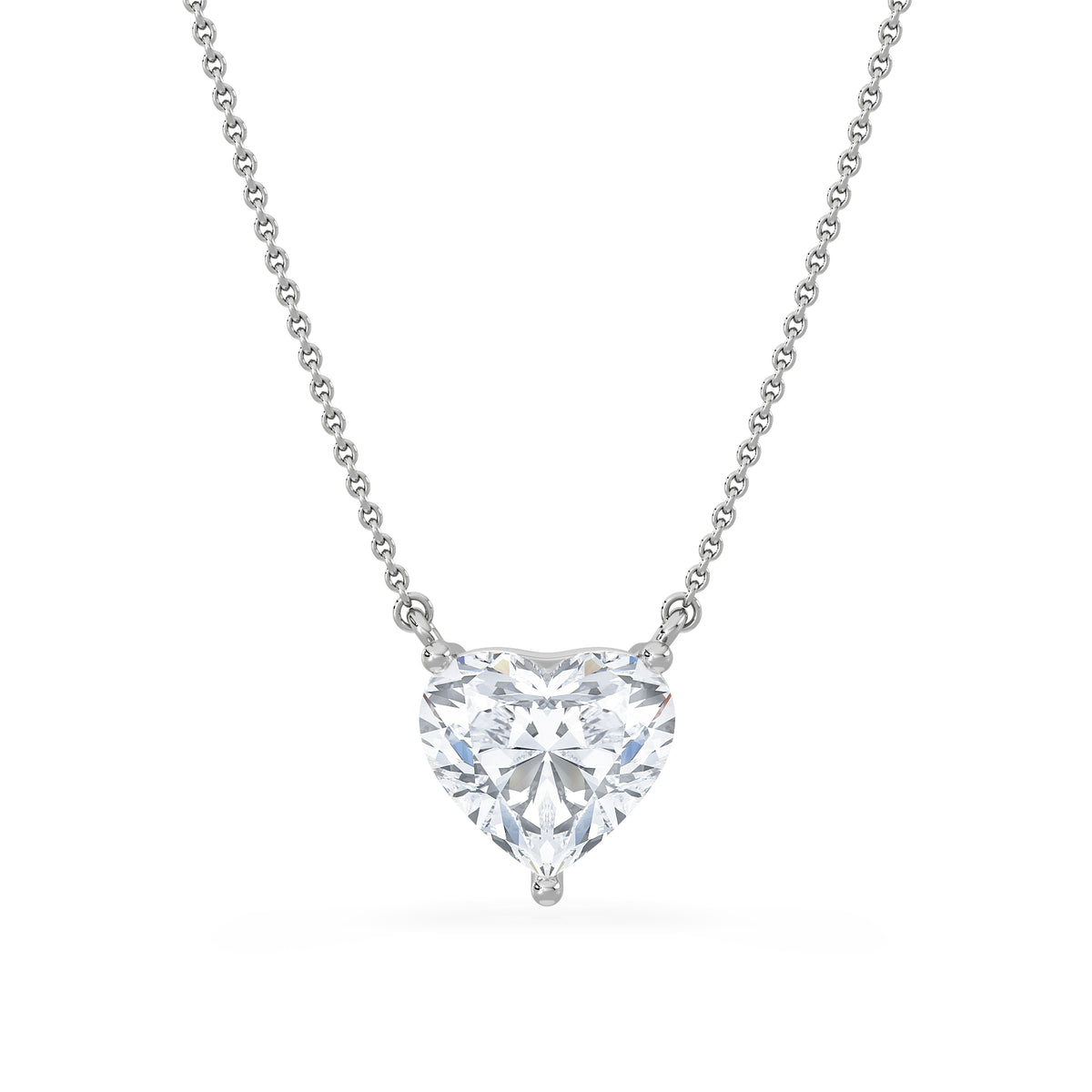 Wanderlust 3.00ct Floating Heart Cut Lab Diamond Necklaces in 9K White Gold