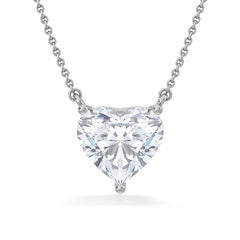 Wanderlust 3.00ct Floating Heart Cut Lab Diamond Necklaces in 9K White Gold
