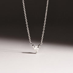 Wanderlust Floating Heart Cut Lab Diamond Solitaire Necklace 0.33ct H/SI in 925 Silver