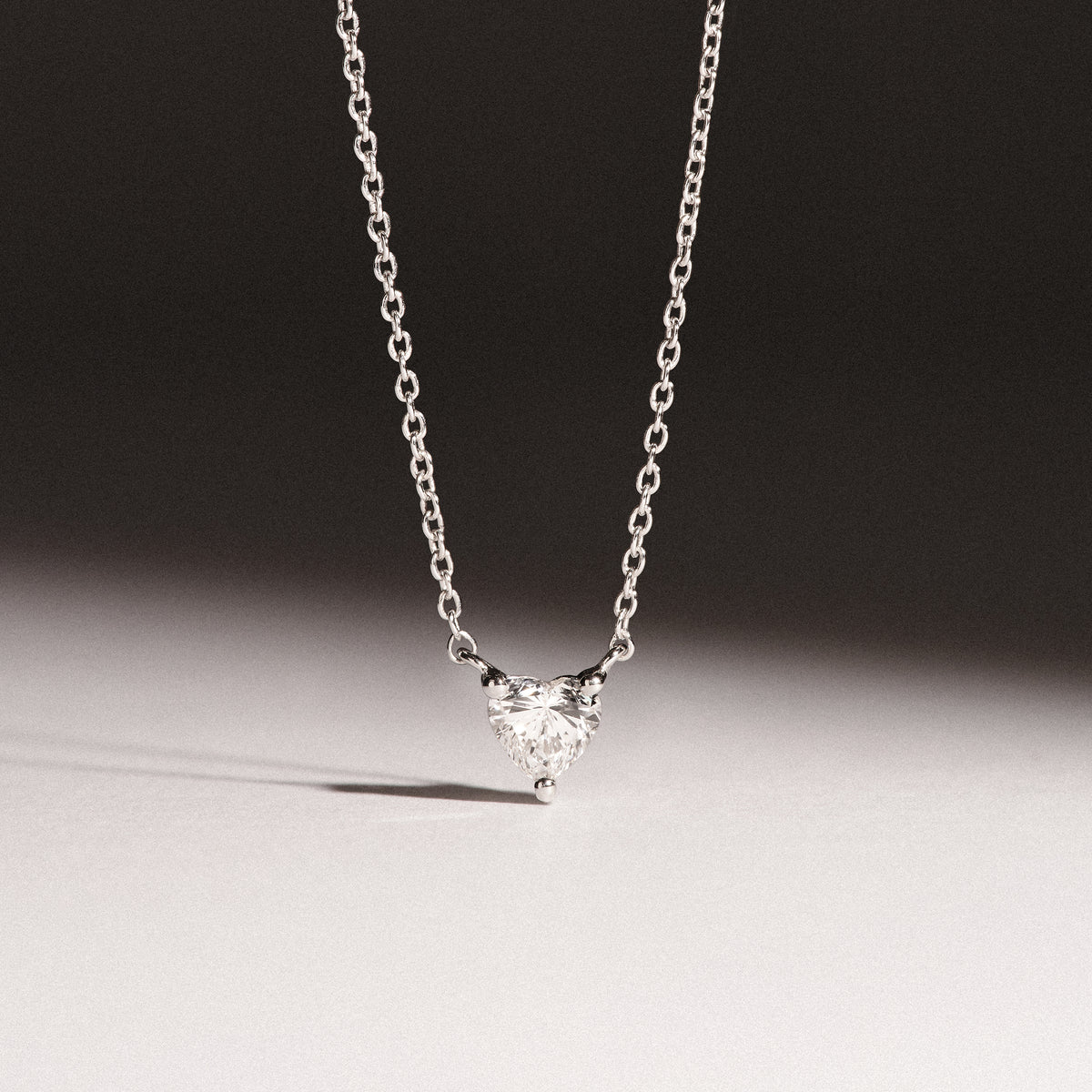 Wanderlust Floating Heart Cut Lab Diamond Solitaire Necklace 0.33ct H/SI in 925 Silver