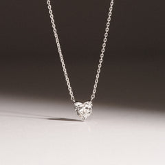 Wanderlust Floating Heart Cut Lab Diamond Solitaire Necklace 0.50ct H/SI in 9K White Gold