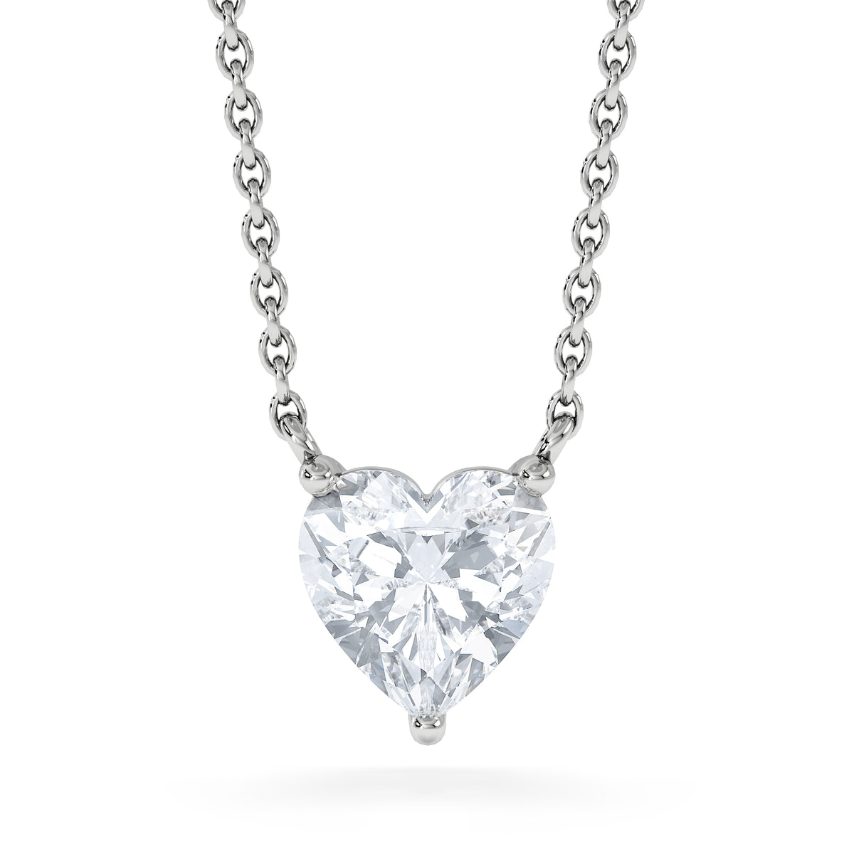 Wanderlust Floating Heart Cut Lab Diamond Solitaire Necklace 1.00ct H/SI in 9K White Gold