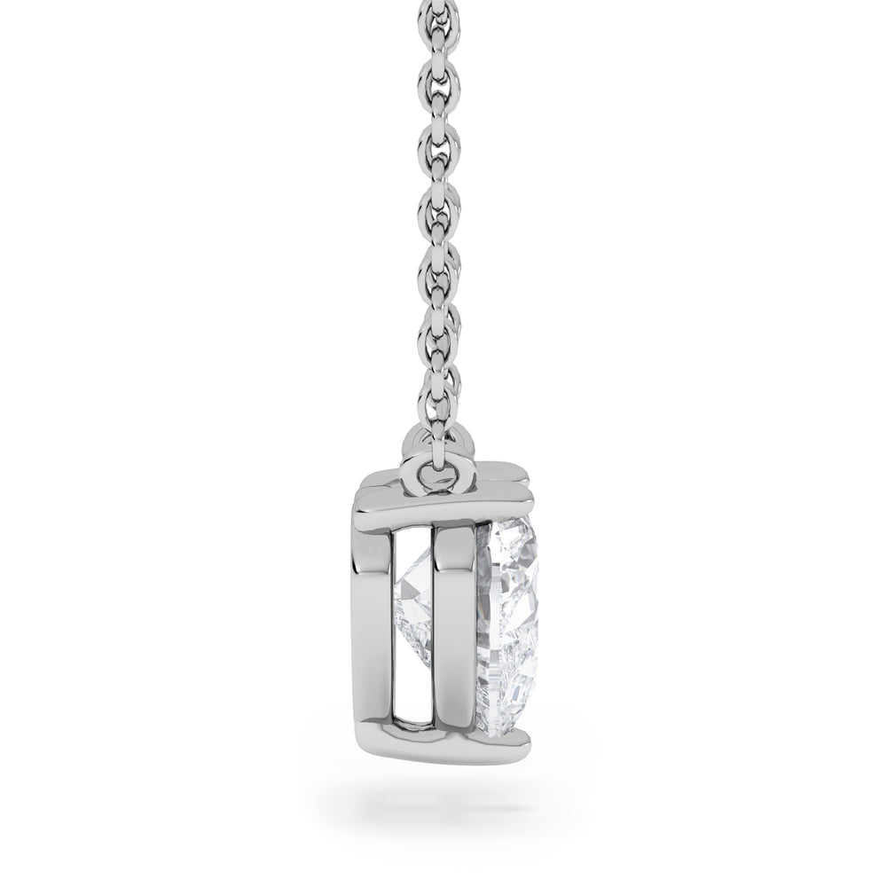Wanderlust Floating Heart Cut Lab Diamond Solitaire Necklace 1.00ct H/SI in 9K White Gold
