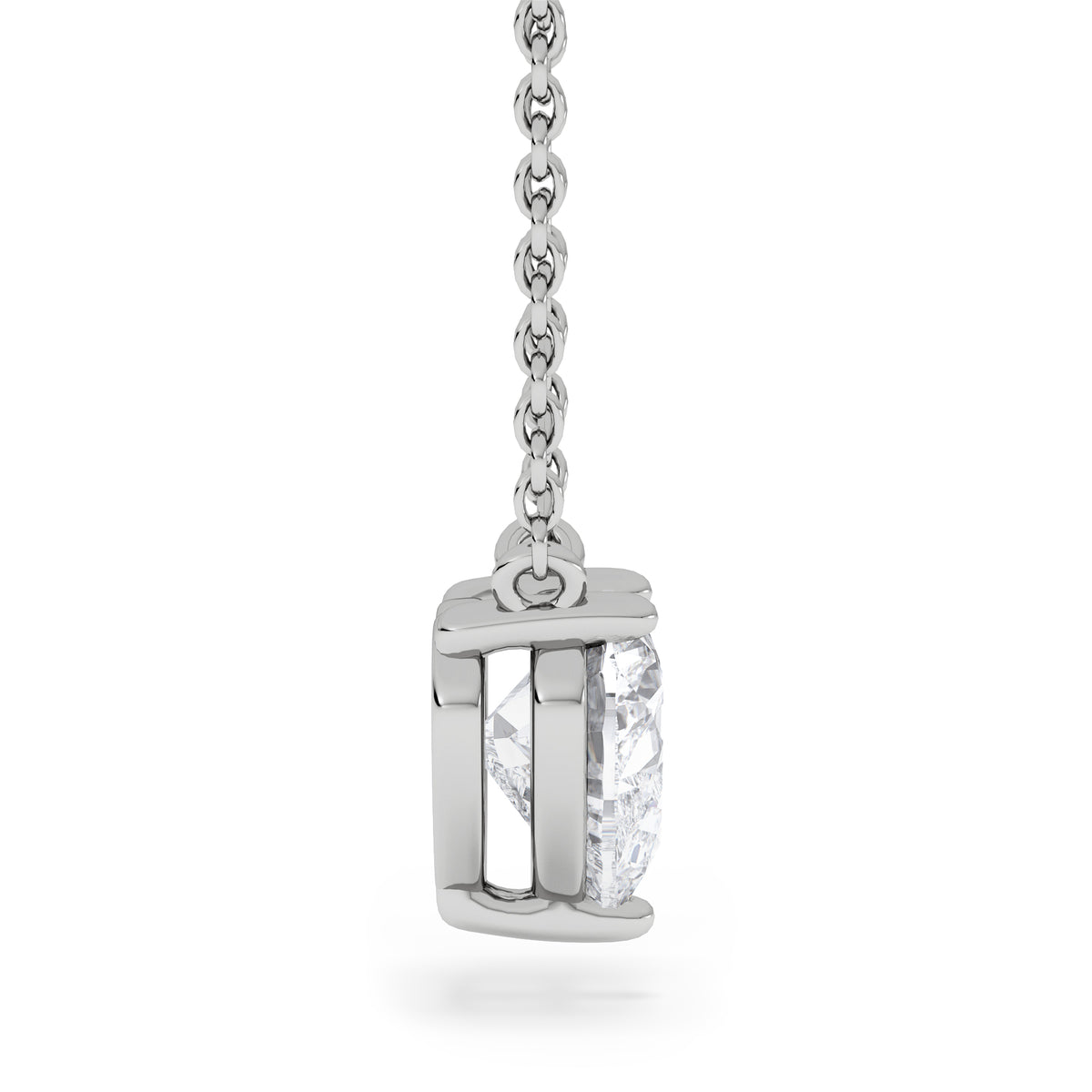 Wanderlust Floating Heart Cut Lab Diamond Solitaire Necklace 1.00ct H/SI in 9K White Gold