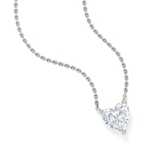 Wanderlust Floating Heart Cut Lab Diamond Solitaire Necklace 1.00ct H/SI in 9K White Gold