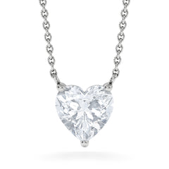 Wanderlust Floating Heart Cut Lab Diamond Solitaire Necklace 1.50ct H/SI in 9K White Gold