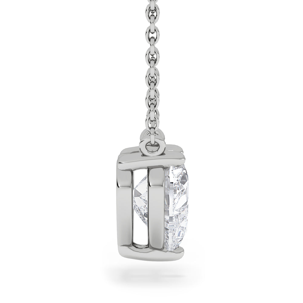 Wanderlust Floating Heart Cut Lab Diamond Solitaire Necklace 1.50ct H/SI in 9K White Gold