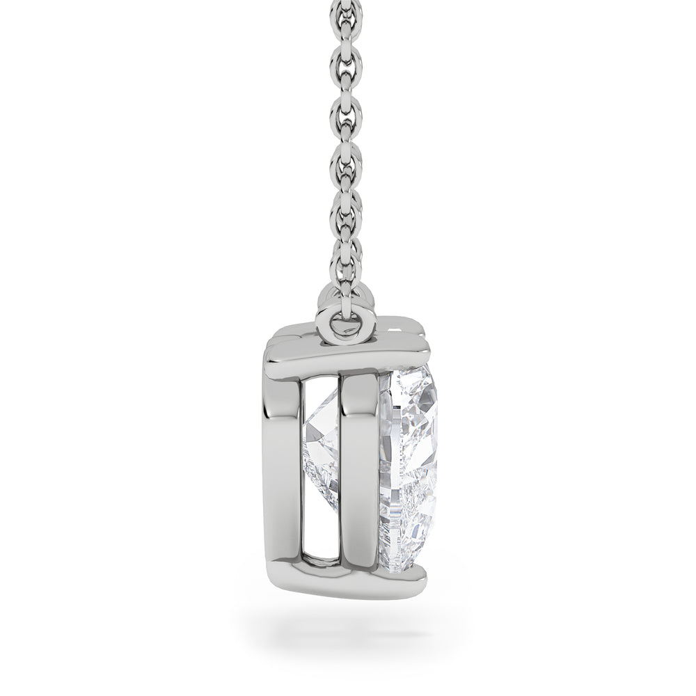 Wanderlust Floating Heart Cut Lab Diamond Solitaire Necklace 2.00ct H/SI in 9K White Gold