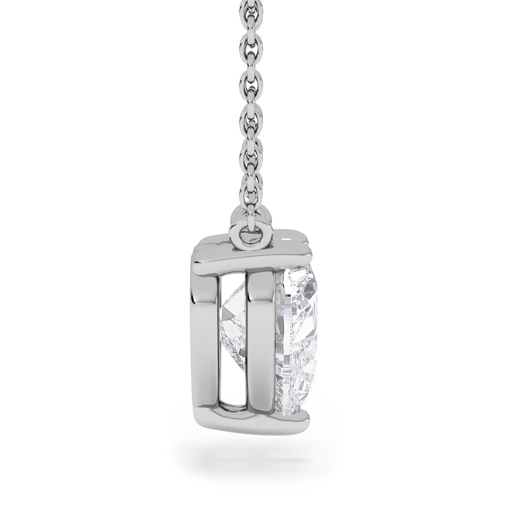 Wanderlust Floating Heart Cut Lab Diamond Solitaire Necklace 2.00ct H/SI in 9K White Gold