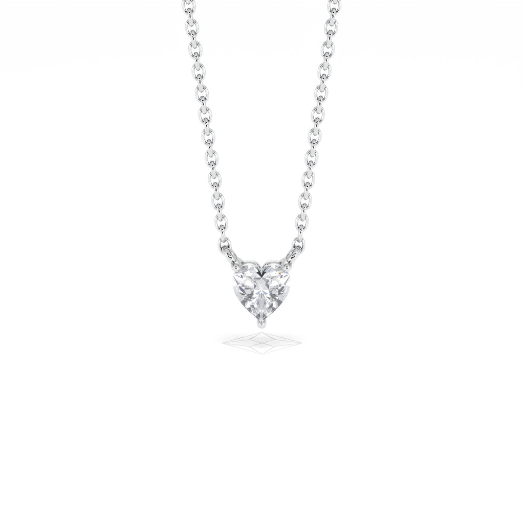 Wanderlust Floating Heart Cut Lab Diamond Solitaire Necklace 0.25ct H/SI in 925 Silver