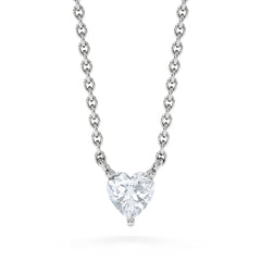 Wanderlust Floating Heart Cut Lab Diamond Solitaire Necklace 0.25ct H/SI in 925 Silver