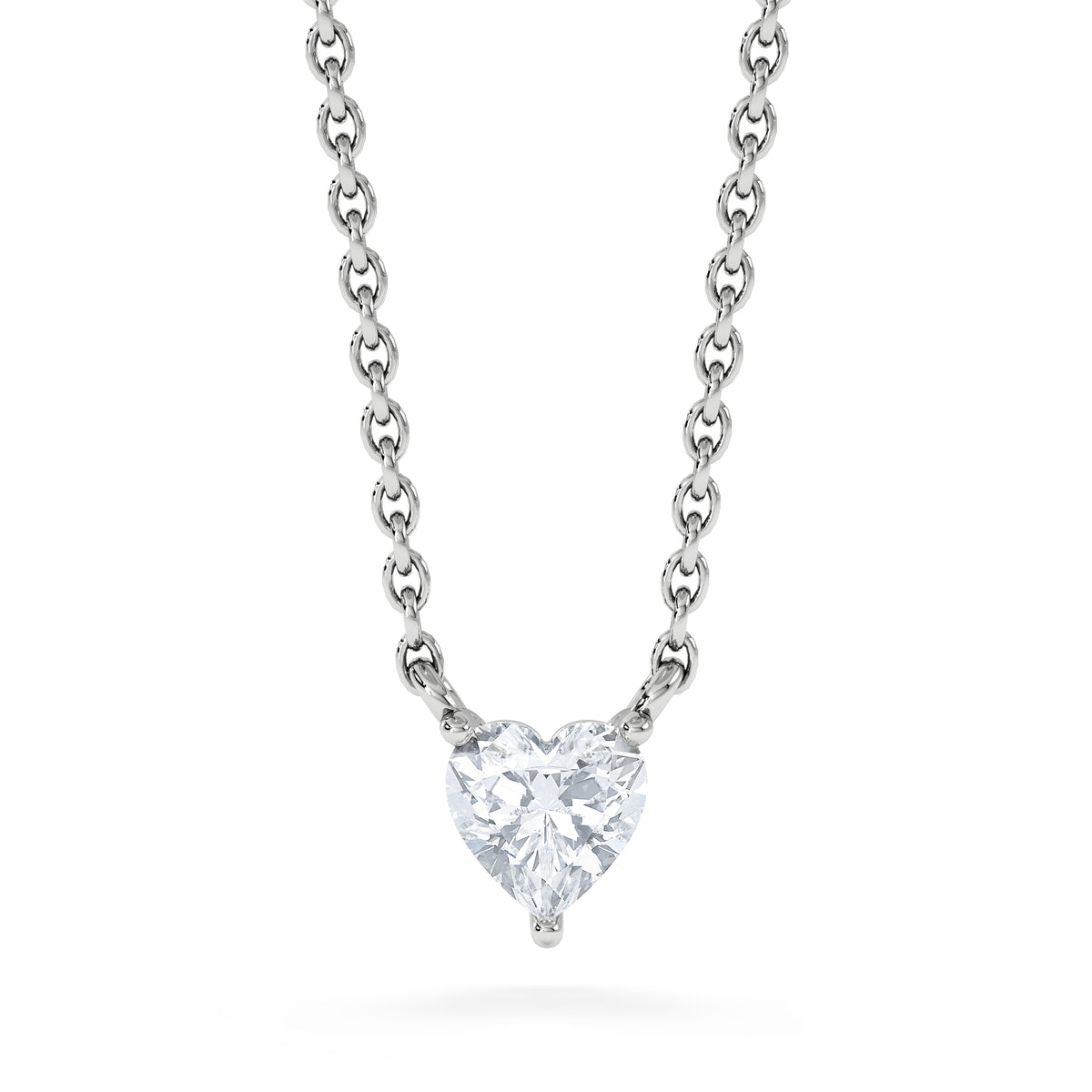 Wanderlust Floating Heart Cut Lab Diamond Solitaire Necklace 0.25ct H/SI in 925 Silver