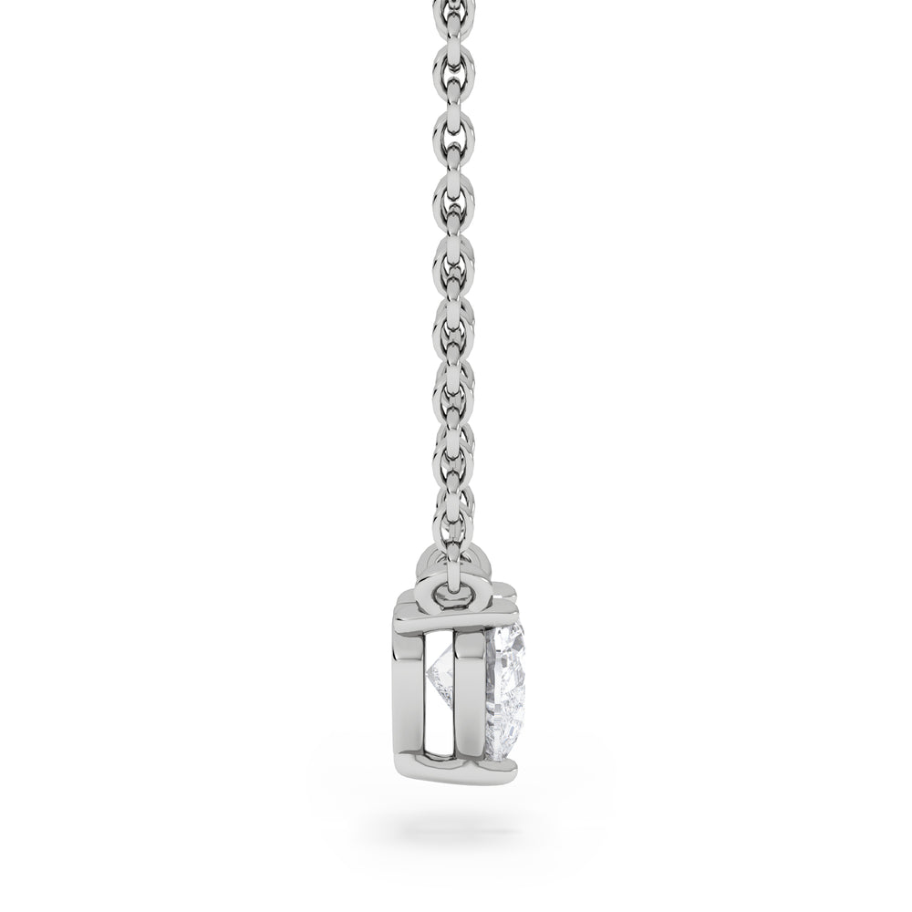 Wanderlust Floating Heart Cut Lab Diamond Solitaire Necklace 0.25ct H/SI in 925 Silver