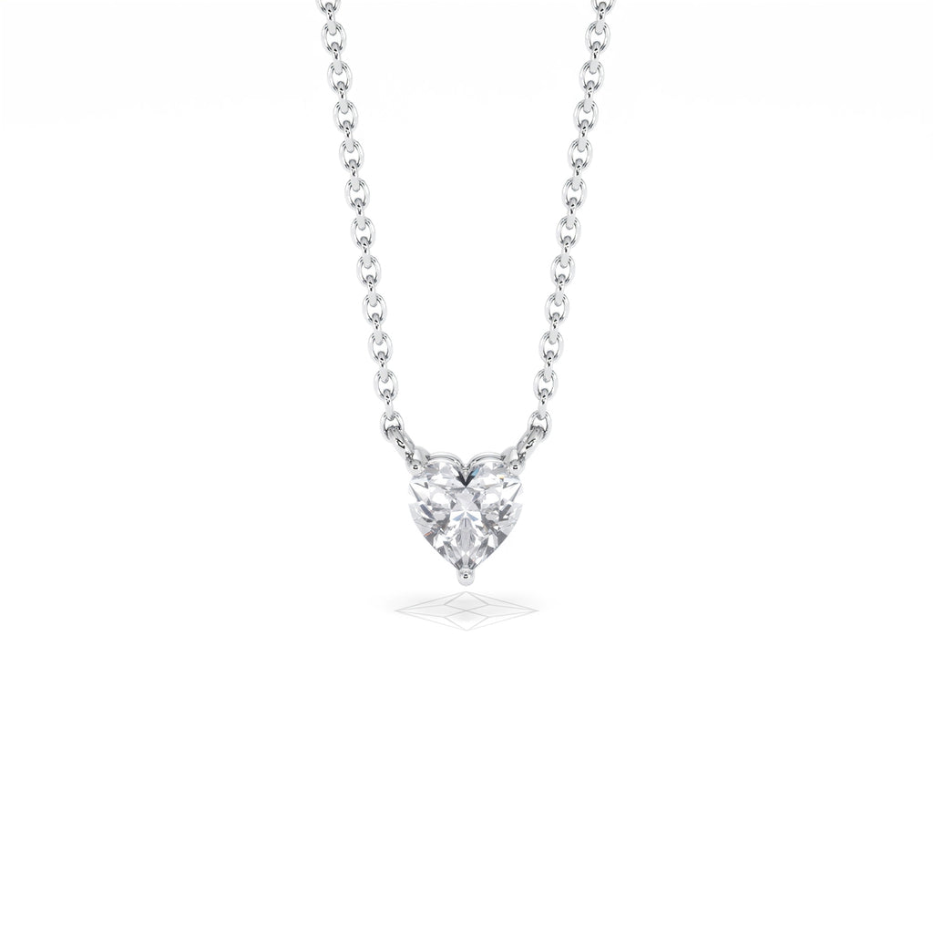 Wanderlust Floating Heart Cut Lab Diamond Solitaire Necklace 0.33ct H/SI in 925 Silver