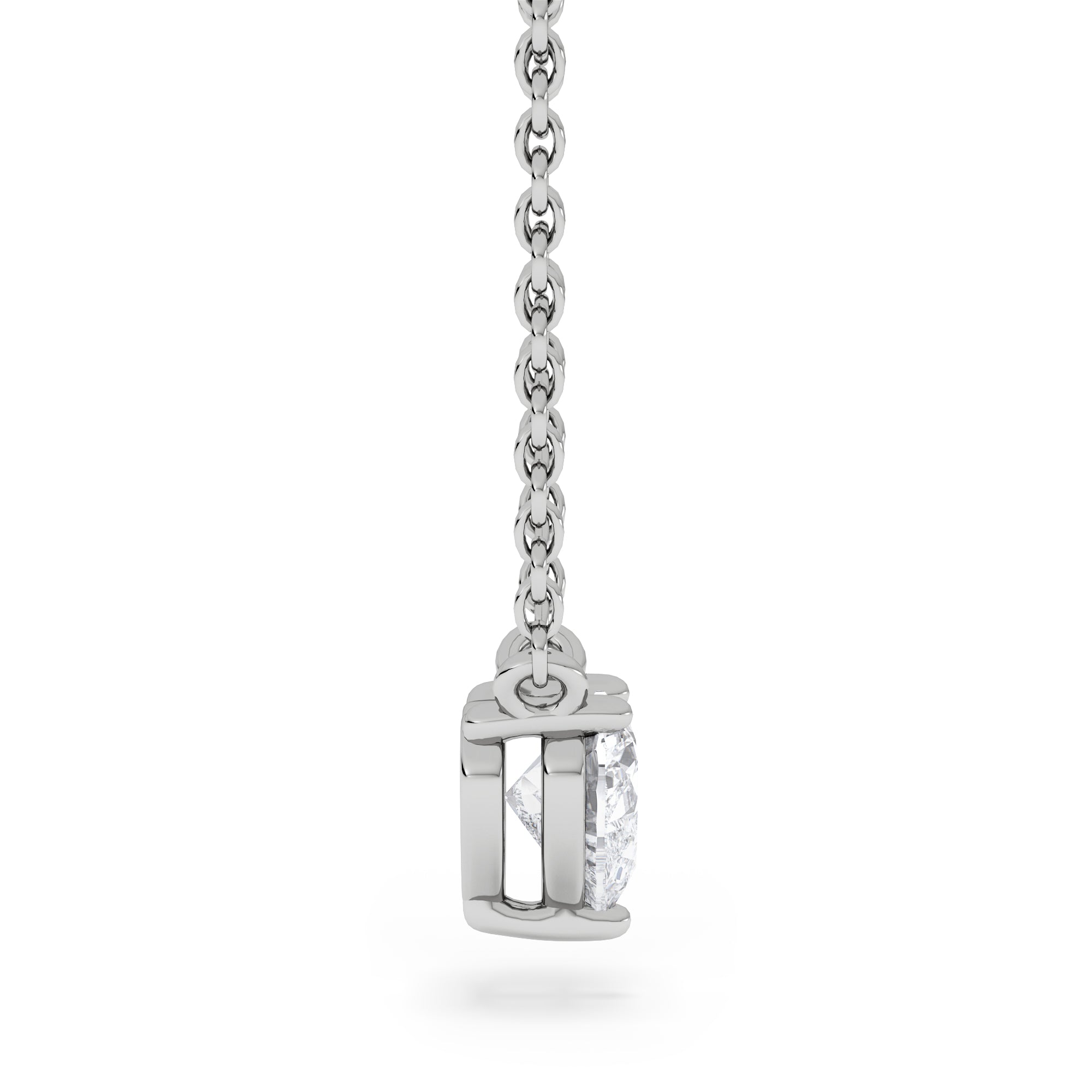Wanderlust Floating Heart Cut Lab Diamond Solitaire Necklace 0.33ct H/SI in 925 Silver