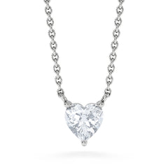 Wanderlust Floating Heart Cut Lab Diamond Solitaire Necklace 0.50ct H/SI in 9K White Gold