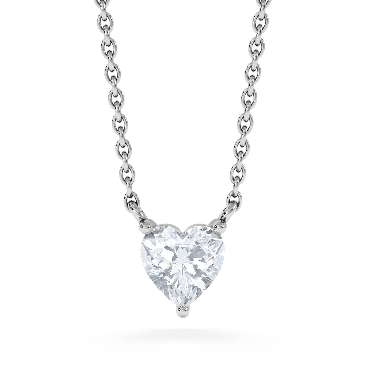 Wanderlust Floating Heart Cut Lab Diamond Solitaire Necklace 0.50ct H/SI in 9K White Gold