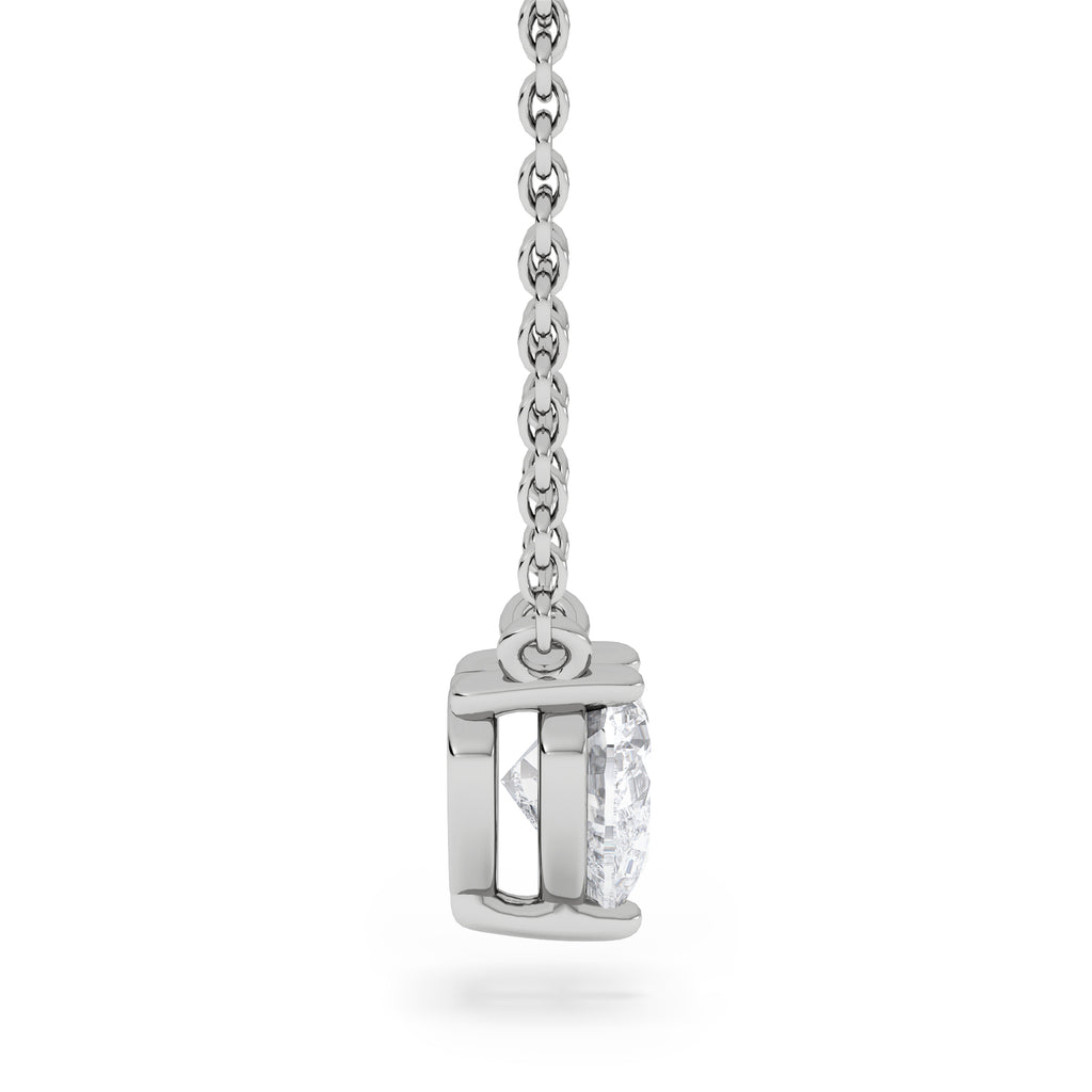 Wanderlust Floating Heart Cut Lab Diamond Solitaire Necklace 0.50ct H/SI in 9K White Gold