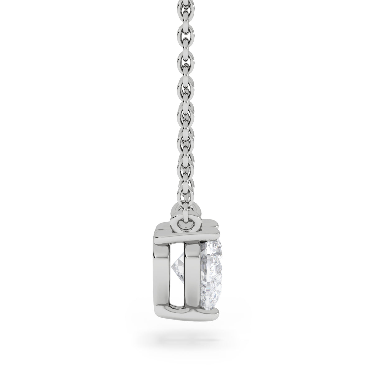 Wanderlust Floating Heart Cut Lab Diamond Solitaire Necklace 0.50ct H/SI in 9K White Gold