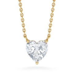 Wanderlust Floating Heart Cut Lab Diamond Solitaire Necklace 1.00ct H/SI in 9K Gold