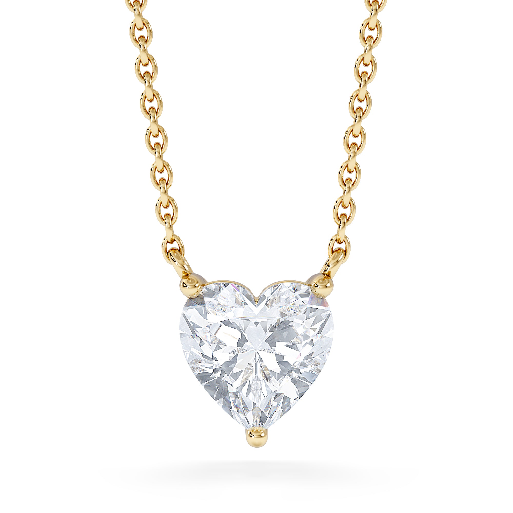 Wanderlust Floating Heart Cut Lab Diamond Solitaire Necklace 1.00ct H/SI in 9K Gold