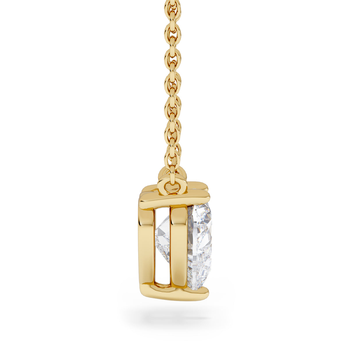 Wanderlust Floating Heart Cut Lab Diamond Solitaire Necklace 1.00ct H/SI in 9K Gold