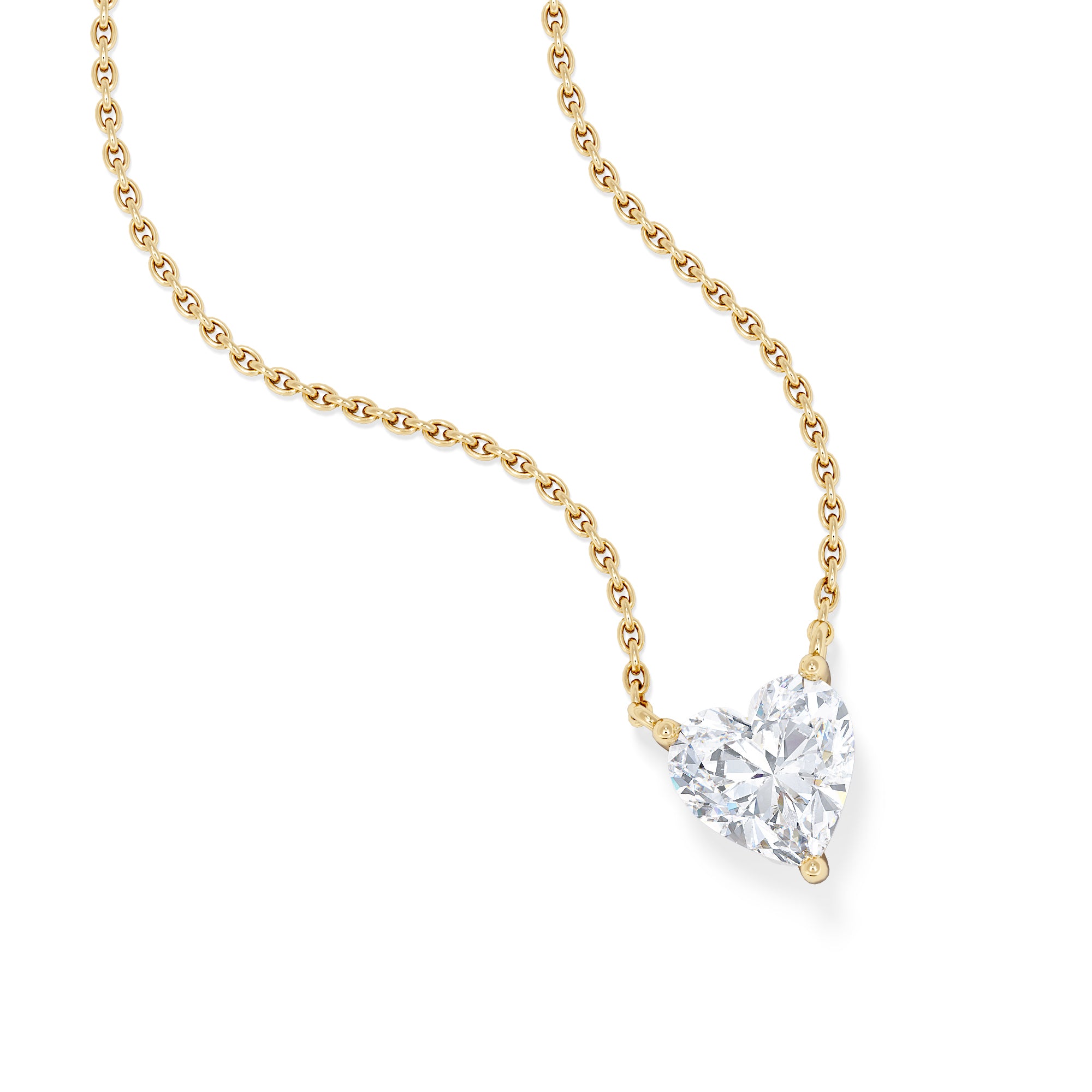 Wanderlust Floating Heart Cut Lab Diamond Solitaire Necklace 1.00ct H/SI in 9K Gold