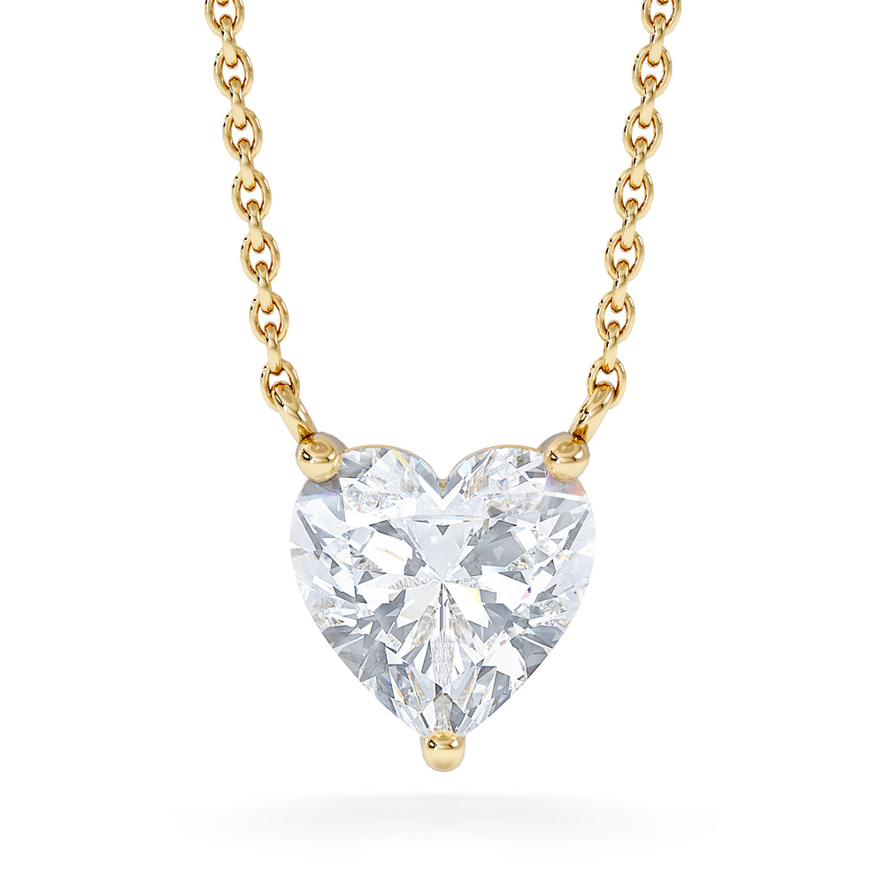 Wanderlust Floating Heart Cut Lab Diamond Solitaire Necklace 1.50ct H/SI in 9K Gold