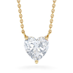 Wanderlust Floating Heart Cut Lab Diamond Solitaire Necklace 1.50ct H/SI in 9K Gold