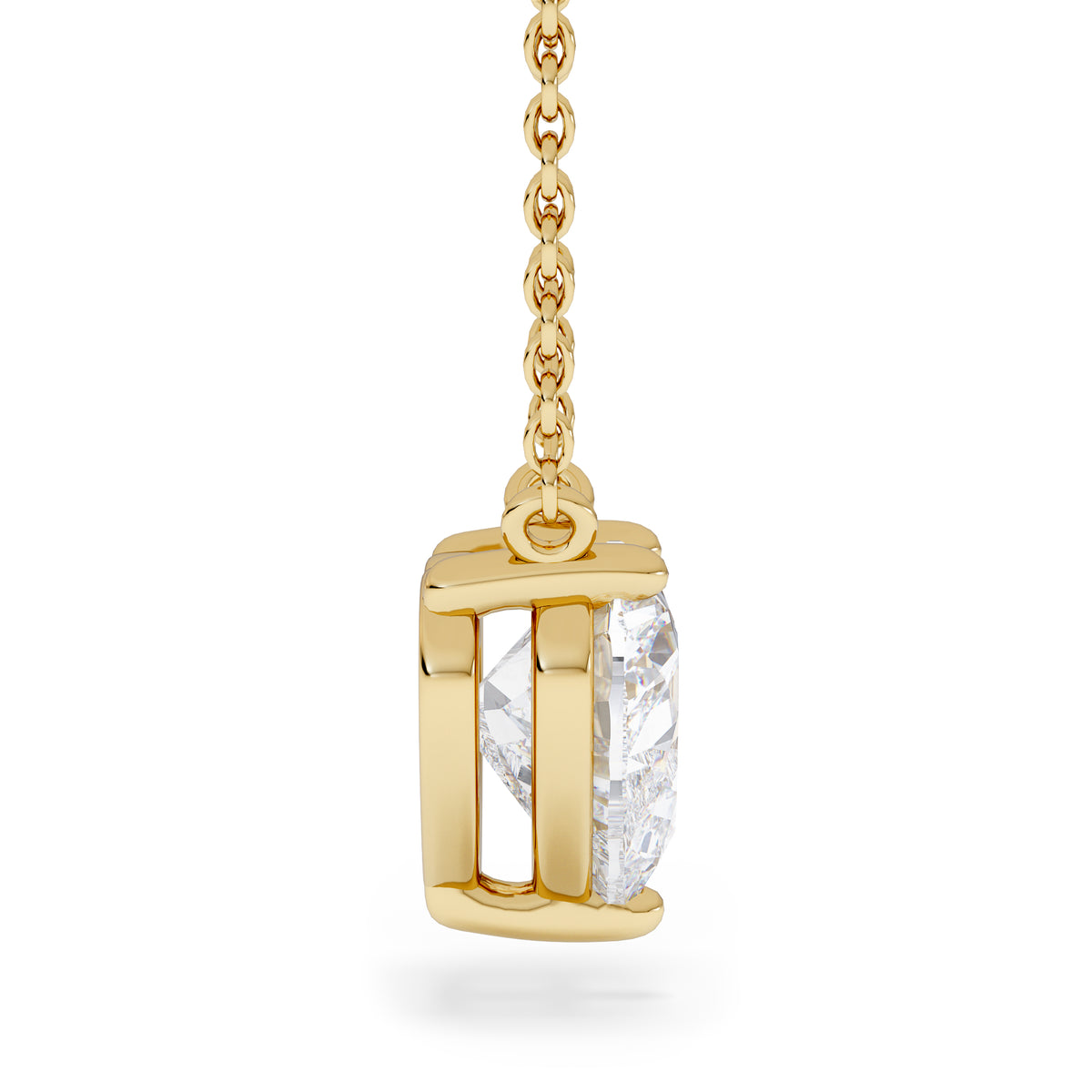 Wanderlust Floating Heart Cut Lab Diamond Solitaire Necklace 1.50ct H/SI in 9K Gold