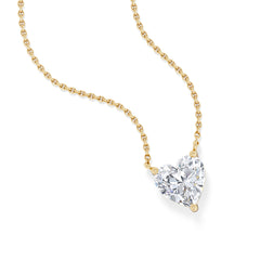 Wanderlust Floating Heart Cut Lab Diamond Solitaire Necklace 1.50ct H/SI in 9K Gold