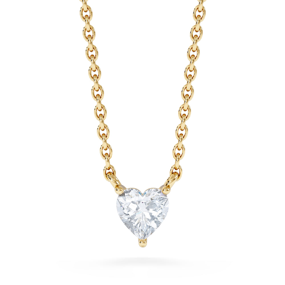 Wanderlust Floating Heart Cut Lab Diamond Solitaire Necklace 0.25ct H/SI in 18K Gold Vermeil