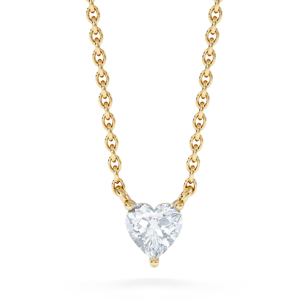 Wanderlust Floating Heart Cut Lab Diamond Solitaire Necklace 0.25ct H/SI in 18K Gold Vermeil