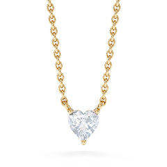 Wanderlust Floating Heart Cut Lab Diamond Solitaire Necklace 0.25ct H/SI in 18K Gold Vermeil