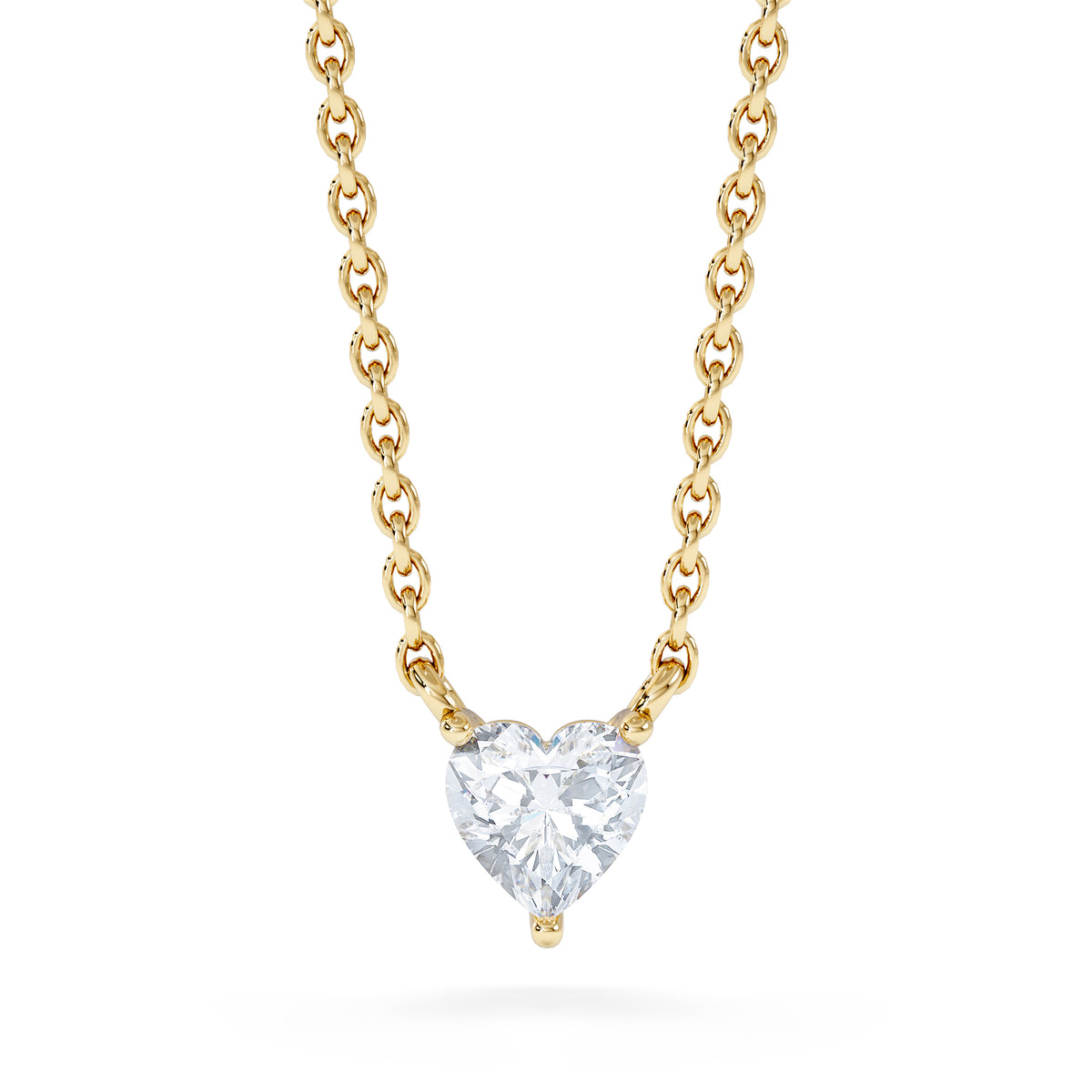 Wanderlust Floating Heart Cut Lab Diamond Solitaire Necklace 0.25ct H/SI in 18K Gold Vermeil