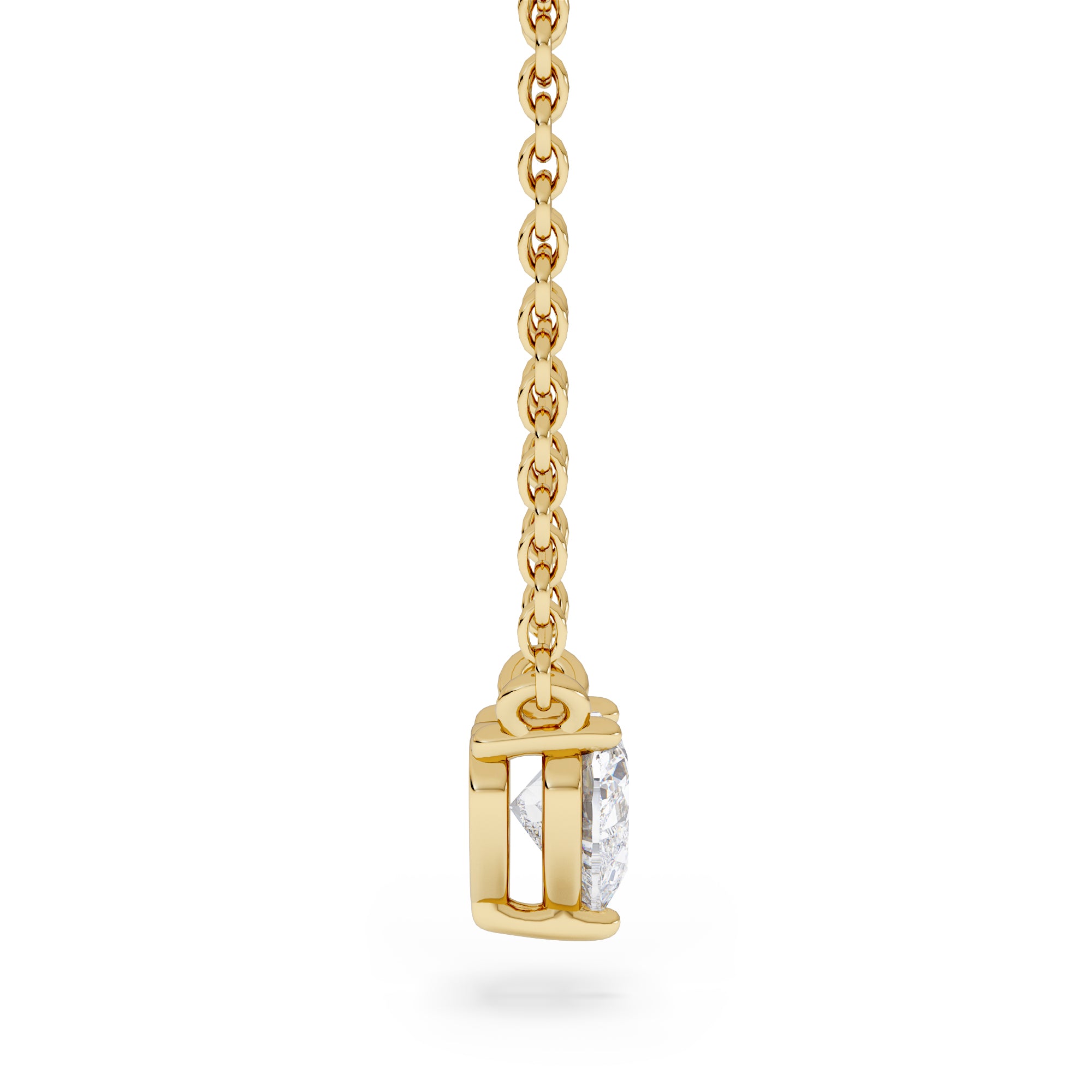 Wanderlust Floating Heart Cut Lab Diamond Solitaire Necklace 0.25ct H/SI in 18K Gold Vermeil