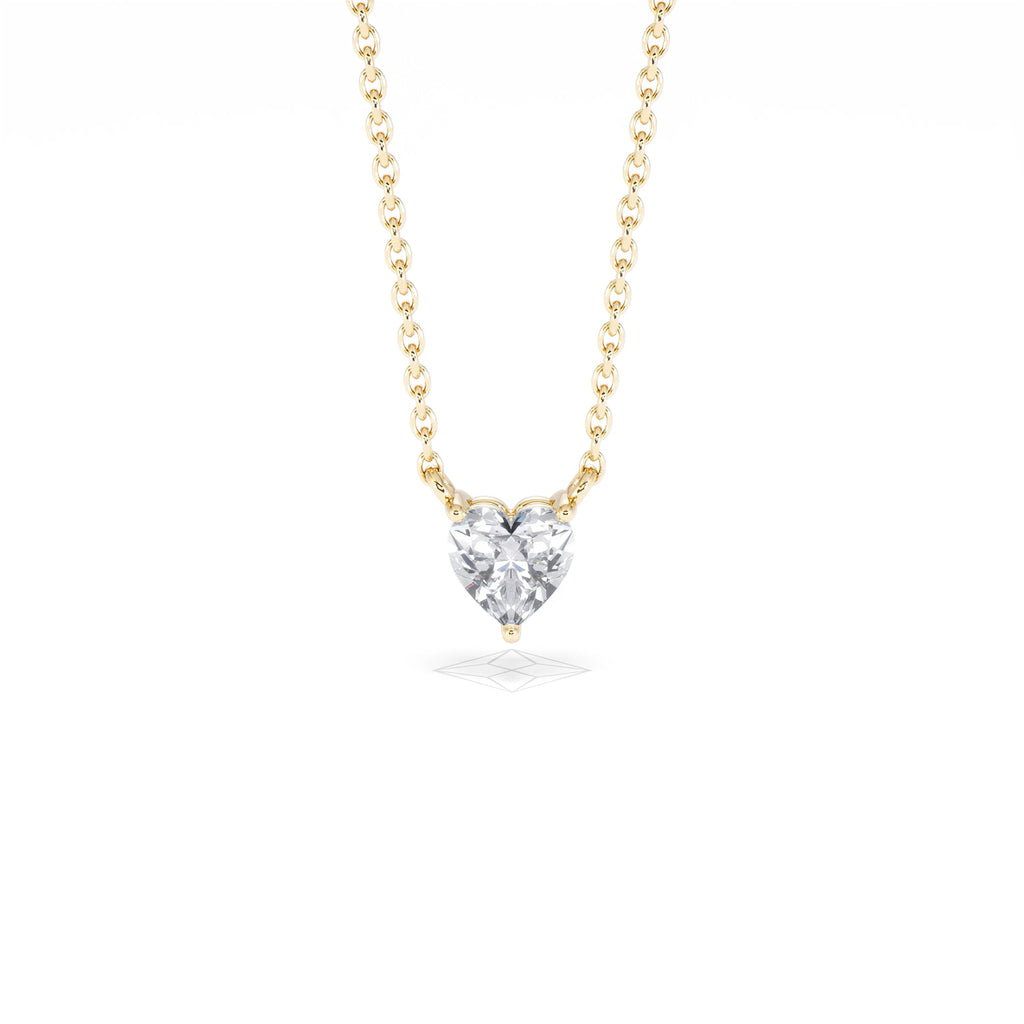 Wanderlust Floating Heart Cut Lab Diamond Solitaire Necklace 0.33ct H/SI in 18K Gold Vermeil