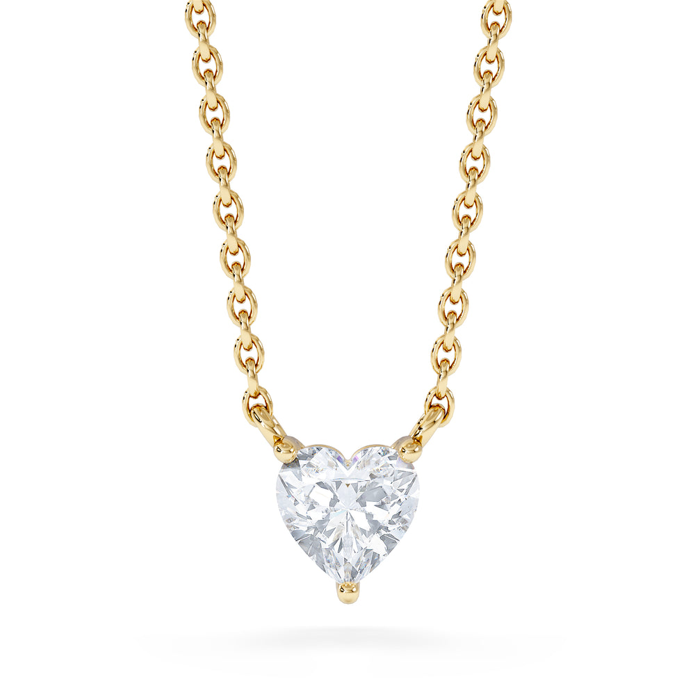 Wanderlust Floating Heart Cut Lab Diamond Solitaire Necklace 0.33ct H/SI in 18K Gold Vermeil
