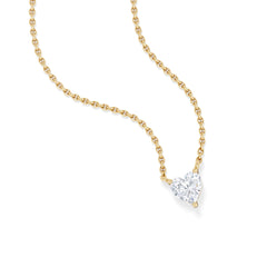 Wanderlust Floating Heart Cut Lab Diamond Solitaire Necklace 0.33ct H/SI in 18K Gold Vermeil