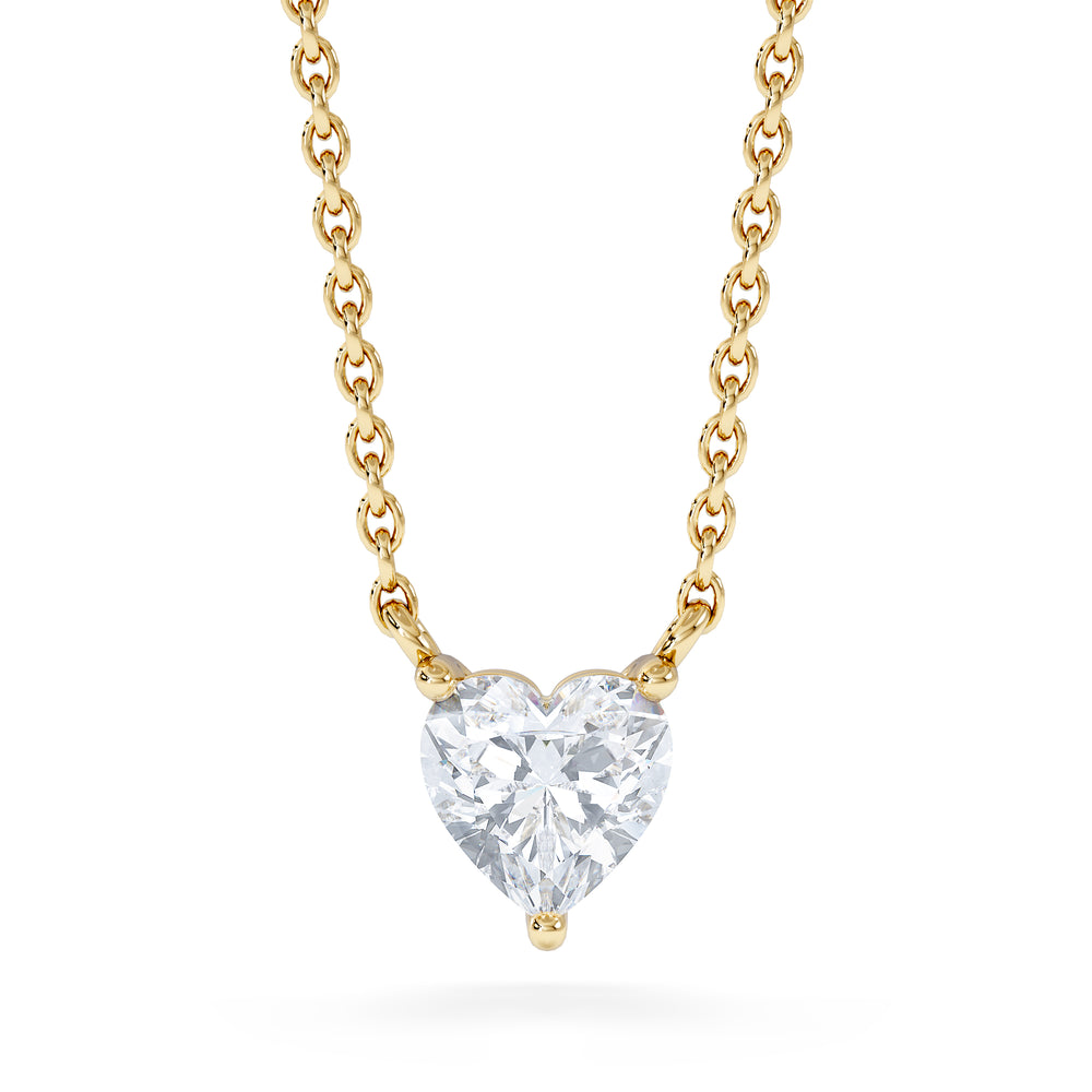 Wanderlust Floating Heart Cut Lab Diamond Solitaire Necklace 0.50ct H/SI in 9K Gold