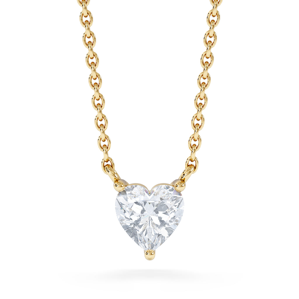 Wanderlust Floating Heart Cut Lab Diamond Solitaire Necklace 0.50ct H/SI in 9K Gold