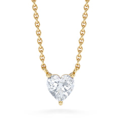 Wanderlust Floating Heart Cut Lab Diamond Solitaire Necklace 0.50ct H/SI in 9K Gold