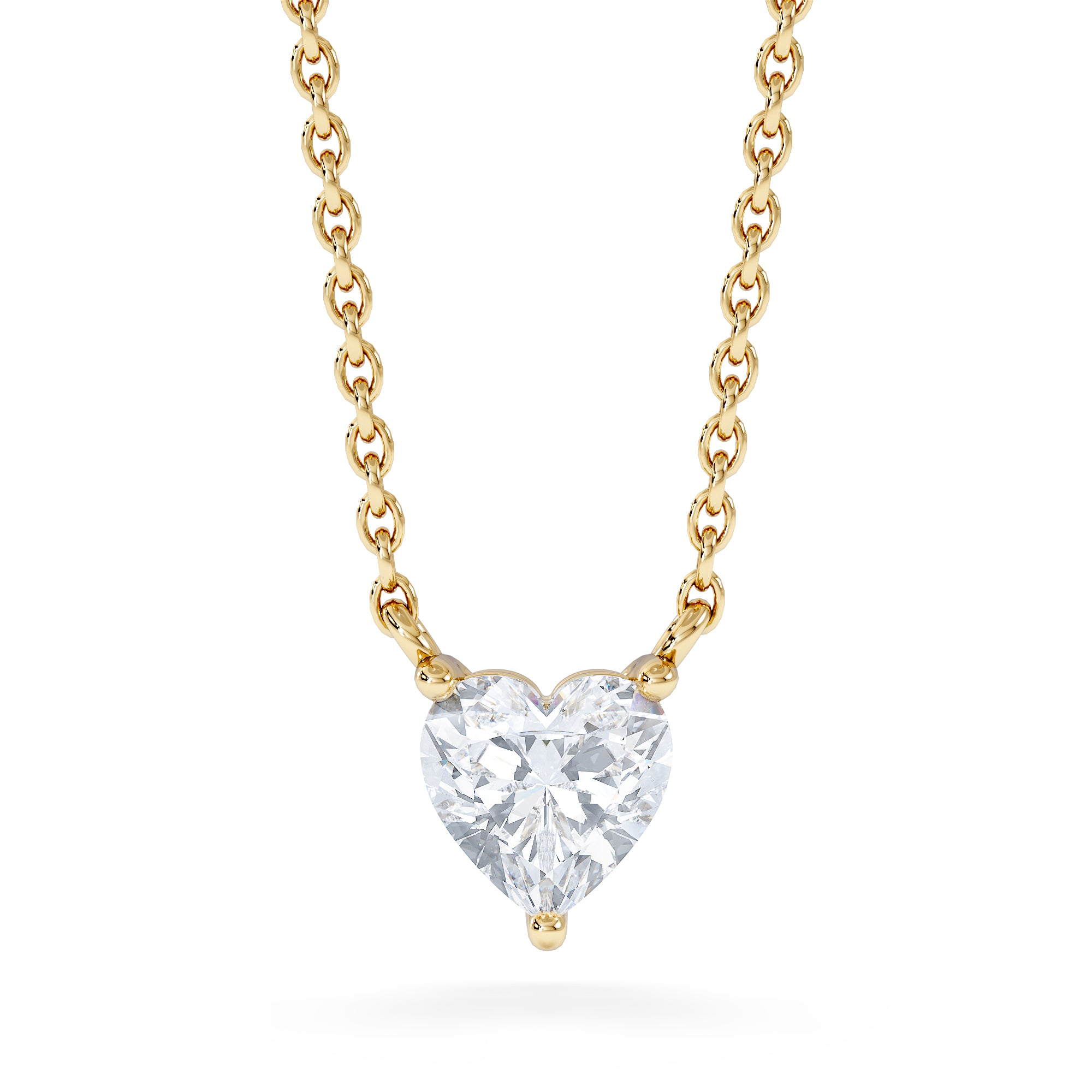 Wanderlust Floating Heart Cut Lab Diamond Solitaire Necklace 0.50ct H/SI in 9K Gold
